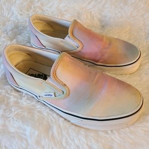 Women's Vans size 6 Slip-On Light Rainbow slides tie-dye shoes